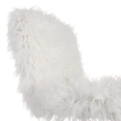 Fiona Adjustable Office Chair, White Faux Fur -Furniture Series Sale fiona adjustable office chair white faux fur 2