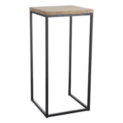 Fiona Wood Top Plant Stand With Metal Base, Large