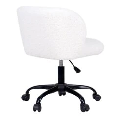 Found & Fable Aubrey Office Chair, White Sherpa -Furniture Series Sale found fable aubrey office chair white sherpa 2