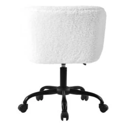 Found & Fable Aubrey Office Chair, White Sherpa -Furniture Series Sale found fable aubrey office chair white sherpa 3