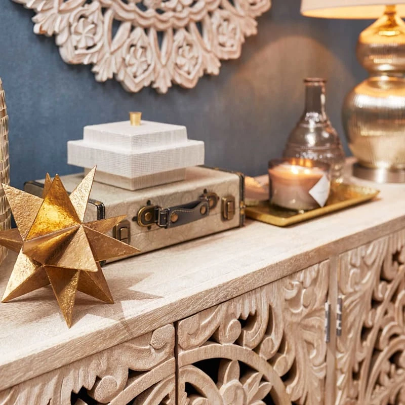 Found & Fable Carved 4-Door Sideboard 6 Found & Fable Carved 4-Door Sideboard - Image 4