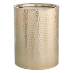 Found & Fable Hammered Gold Drum Accent Table, Large