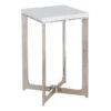 Found & Fable Judd Silver Accent Table With Marble Top -Furniture Series Sale found fable judd silver accent table with marble top
