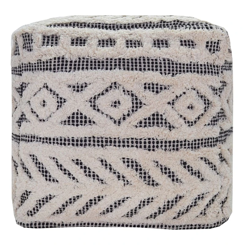 Found & Fable Kai Diamond Tufted Pouf, 16" 5 Found & Fable Kai Diamond Tufted Pouf, 16" - Image 3
