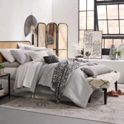 Found & Fable Zuri Cream & Black Tufted Bench -Furniture Series Sale found fable zuri cream black tufted bench 10