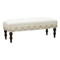Grace Mitchell Ellery Bench With Scalloped Nailheads -Furniture Series Sale grace mitchell ellery bench with scalloped nailheads 2