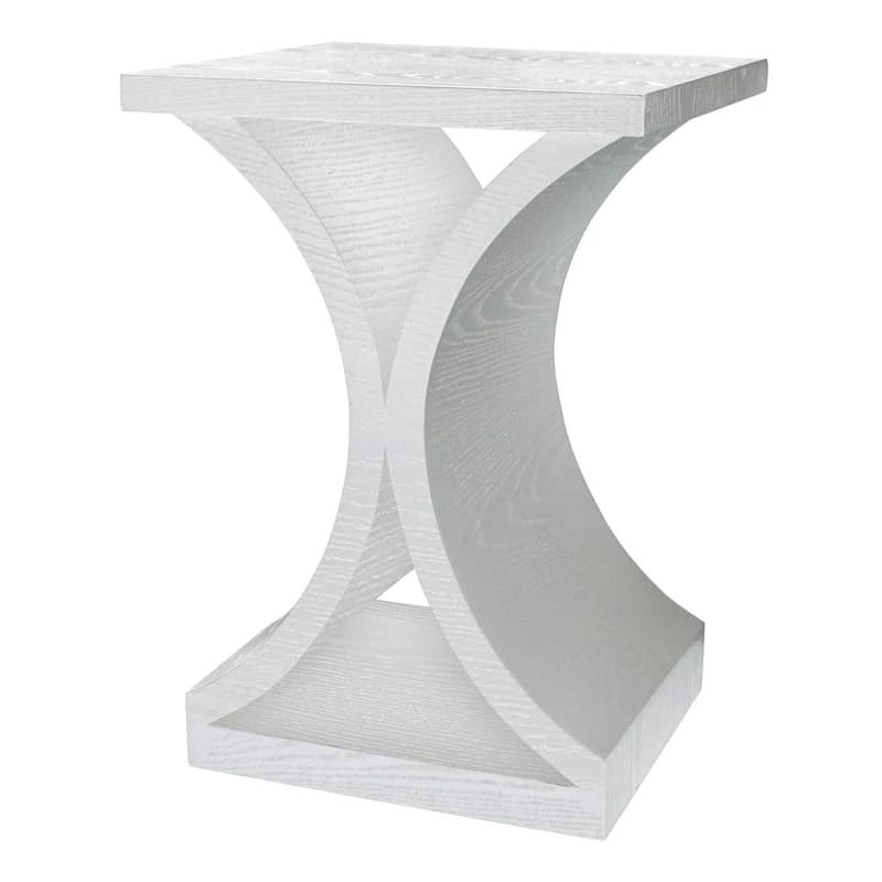 GREENWICH CURVED END TABLE WHT 3 GREENWICH CURVED END TABLE WHT
