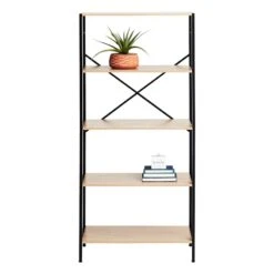 Honeybloom 4-Tier Burnaby Wood & Metal Shelf 12 Honeybloom 4-Tier Burnaby Wood & Metal Shelf -Furniture Series Sale honeybloom 4 tier burnaby wood metal shelf 2
