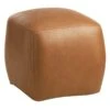 Honeybloom Beau Faux Leather Ottoman, Cognac -Furniture Series Sale honeybloom beau faux leather ottoman cognac