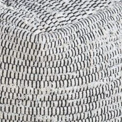 Honeybloom Black & Cream Pouf -Furniture Series Sale honeybloom black cream pouf 2