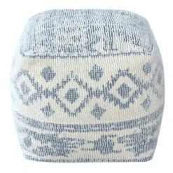 Furniture Series Sale -Furniture Series Sale honeybloom blue cream pouf 1