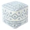 Honeybloom Blue & Cream Pouf -Furniture Series Sale honeybloom blue cream pouf