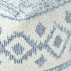 Honeybloom Blue & Cream Pouf -Furniture Series Sale honeybloom blue cream pouf 2