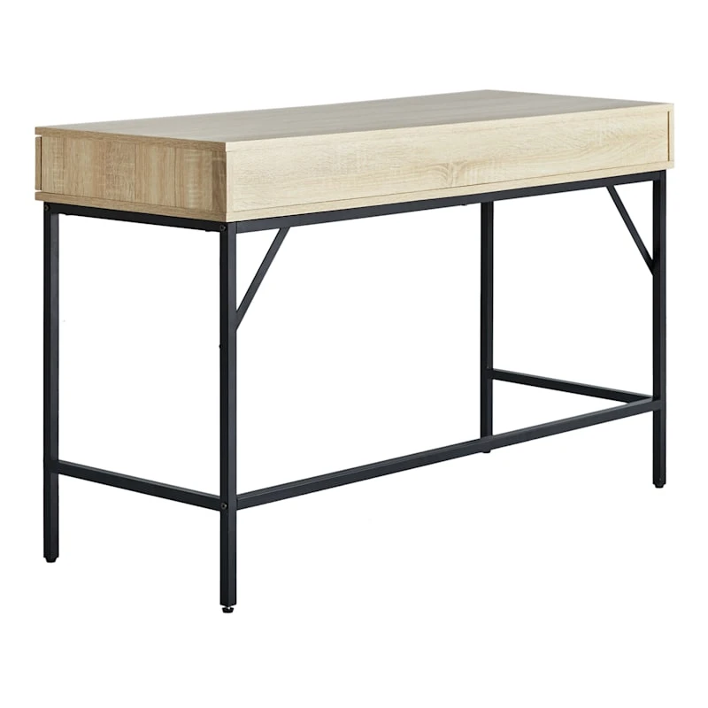 Honeybloom Burnaby 2-Drawer Wood & Metal Desk 4 Honeybloom Burnaby 2-Drawer Wood & Metal Desk - Image 2