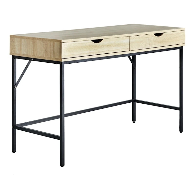 Honeybloom Burnaby 2-Drawer Wood & Metal Desk 3 Honeybloom Burnaby 2-Drawer Wood & Metal Desk