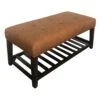 Honeybloom Collins Leather Bench, Brown -Furniture Series Sale honeybloom collins leather bench brown