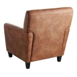 Honeybloom Dylan Brown Faux Leather Armchair -Furniture Series Sale honeybloom dylan brown faux leather armchair 2