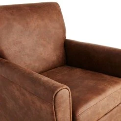 Honeybloom Dylan Brown Faux Leather Armchair -Furniture Series Sale honeybloom dylan brown faux leather armchair 3