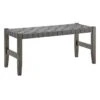 Honeybloom Faux Leather Dark Grey Strap Bench -Furniture Series Sale honeybloom faux leather dark grey strap bench