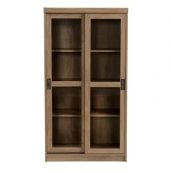 Honeybloom Fullerton 4-Shelf Sliding Door Cabinet -Furniture Series Sale honeybloom fullerton 4 shelf sliding door cabinet 1