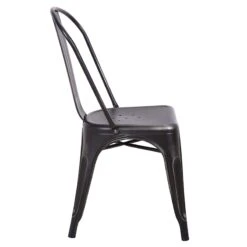 Honeybloom Idris Black Metal Dining Chair -Furniture Series Sale honeybloom idris black metal dining chair 2