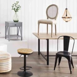 Honeybloom Idris Black Metal Dining Chair -Furniture Series Sale honeybloom idris black metal dining chair 6