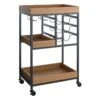 Honeybloom Jessie Wood Tray Top Bar Cart -Furniture Series Sale honeybloom jessie wood tray top bar cart