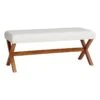 Honeybloom Jordan Chenille Bench, Ivory -Furniture Series Sale honeybloom jordan chenille bench ivory