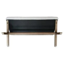 Honeybloom Jordan Chenille Bench, Ivory -Furniture Series Sale honeybloom jordan chenille bench ivory 3