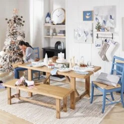 Honeybloom Massena Natural Wood Dining Bench, 60" 8 Honeybloom Massena Natural Wood Dining Bench, 60" -Furniture Series Sale honeybloom massena natural wood dining bench 60 2