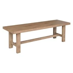 Honeybloom Massena Natural Wood Dining Bench, 60"