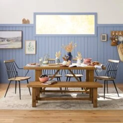 Honeybloom Massena Natural Wood Dining Bench, 60" 9 Honeybloom Massena Natural Wood Dining Bench, 60" -Furniture Series Sale honeybloom massena natural wood dining bench 60 3