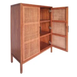 Honeybloom Wood Rattan Door Cabinet -Furniture Series Sale honeybloom wood rattan door cabinet 4