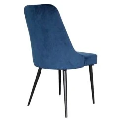 Indigo Blue Velvet Dining Chair -Furniture Series Sale indigo blue velvet dining chair 2