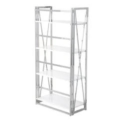 Laila Ali Astrid Chrome Bookshelf -Furniture Series Sale laila ali astrid chrome bookshelf 2