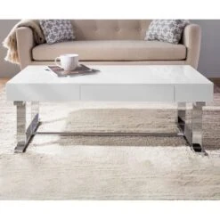 Laila Ali Astrid White Coffee Table -Furniture Series Sale laila ali astrid white coffee table 4