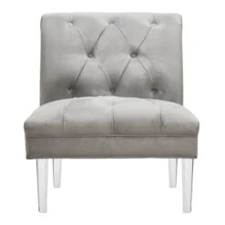 Furniture Series Sale -Furniture Series Sale laila ali grey tufted accent chair with clear acrylic legs 1