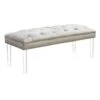 Laila Ali Grey Tufted Acrylic Leg Bench -Furniture Series Sale laila ali grey tufted acrylic leg bench