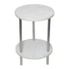 Laila Ali Iris White Marble Accent Table -Furniture Series Sale laila ali iris white marble accent table