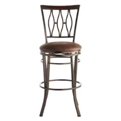 Marsol Brown Metal Swivel Barstool With Faux Leather Seat 9 Marsol Brown Metal Swivel Barstool With Faux Leather Seat -Furniture Series Sale marsol brown metal swivel barstool with faux leather seat 1