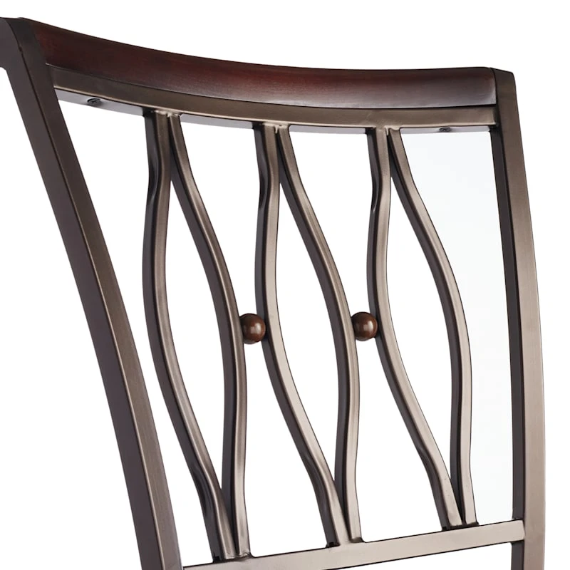 Marsol Brown Metal Swivel Barstool With Faux Leather Seat 7 Marsol Brown Metal Swivel Barstool With Faux Leather Seat - Image 5