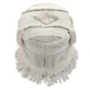 Nala Handwoven Fringe Round Pouf