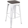 Oregon Vintage White Industrial Backless Barstool, 30" -Furniture Series Sale oregon vintage white industrial backless barstool 30