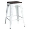 Oregon Vintage White Industrial Barstool, 24" -Furniture Series Sale oregon vintage white industrial barstool 24