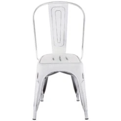 Oregon Vintage White Metal Dining Chair -Furniture Series Sale oregon vintage white metal dining chair 2