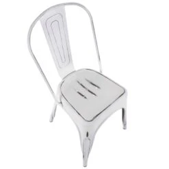 Oregon Vintage White Metal Dining Chair -Furniture Series Sale oregon vintage white metal dining chair 5