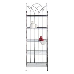 Providence 5-Tier Black Gothic Baker Rack With Metal Wire Shelves -Furniture Series Sale providence 5 tier black gothic baker rack with metal wire shelves 5