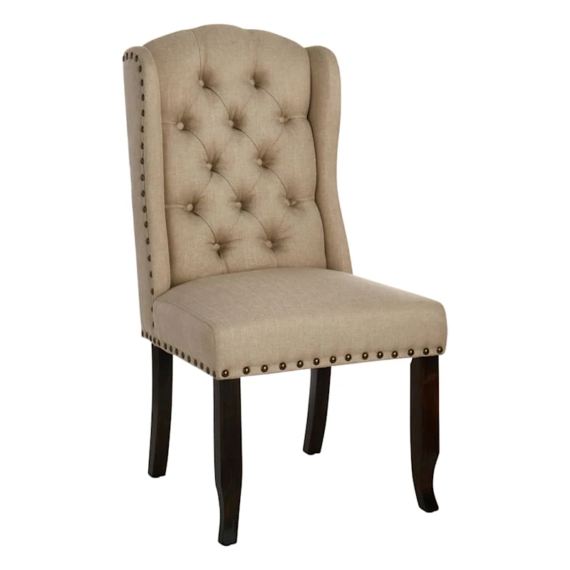 Providence Aahmad Winged Dining Chair, Beige 3 Providence Aahmad Winged Dining Chair, Beige