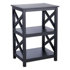 Providence Black 2-Tier Xavier Accent Table, 26"