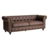 Providence Chesterfield Brown Faux Leather Tufted Sofa, 79" -Furniture Series Sale providence chesterfield brown faux leather tufted sofa 79